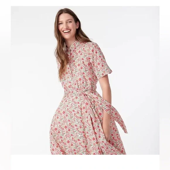 J Crew Belted Shirtdress in Liberty Danjo Floral - Picture 4 of 7